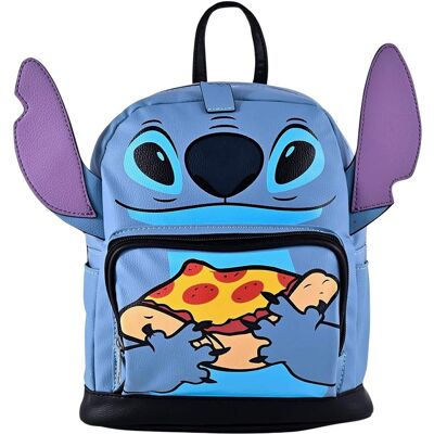 Disney - Lilo & Stitch Stitch with Pizza 10 Inch Mini Backpack - Blue Disney - Lilo & Stitch Stitch with Pizza 10 Inch Mini Backpack - Blue