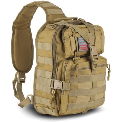 XGear Tactical - 14L Range Sling Bag Backpack with Adjustable Strap - Khaki XGear Tactical - 14L Range Sling Bag Backpack with Adjustable Strap - Khaki