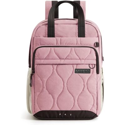 Bagsmart - Paz 28L Quilted Travel Backpack Water-Repellent Daypack with 15.6 Inch Laptop Compartment for Work School - Pink Bagsmart - Paz 28L Quilted Travel Backpack Water-Repellent Daypack with 15.6 Inch Laptop Compartment for Work School - Pink
