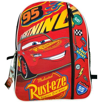 Disney - Cars Lightning Mcqueen 16" Red Nylon School Backpack for Kids, with a front Pocket - Assorted Pre-Pack Disney - Cars Lightning Mcqueen 16" Red Nylon School Backpack for Kids, with a front Pocket - Assorted Pre-Pack