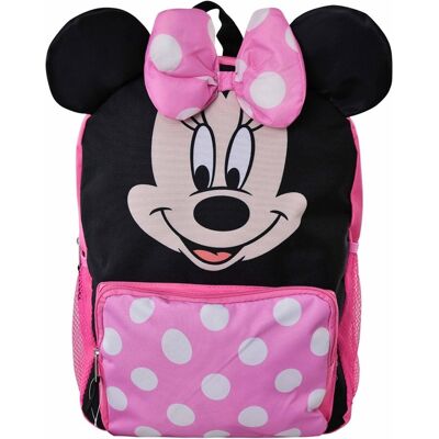Disney - Minnie Mouse 3D Pink and Black with Polka dots, Nylon Kids 16" School Backpack for Girls ages 3+ - Assorted Pre-Pack Disney - Minnie Mouse 3D Pink and Black with Polka dots, Nylon Kids 16" School Backpack for Girls ages 3+ - Assorted Pre-Pack