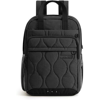 Bagsmart - Paz 28L Quilted Travel Backpack Water-Repellent Daypack with 15.6 Inch Laptop Compartment for Work School - Black Bagsmart - Paz 28L Quilted Travel Backpack Water-Repellent Daypack with 15.6 Inch Laptop Compartment for Work School - Black