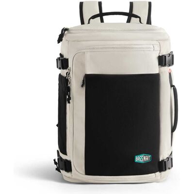 Bagsmart - Blast 38L Mesh Travel Backpack with Breathable Compartment, Lightweight Outdoor Daypack for Hiking, Commuting & Sports - Cream Bagsmart - Blast 38L Mesh Travel Backpack with Breathable Compartment, Lightweight Outdoor Daypack for Hiking, Commuting & Sports - Cream