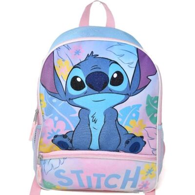 Disney - Fast Forward Stitch 16" Backpack Bottom Half Moon with 1 Front Pocket - Blue Disney - Fast Forward Stitch 16" Backpack Bottom Half Moon with 1 Front Pocket - Blue