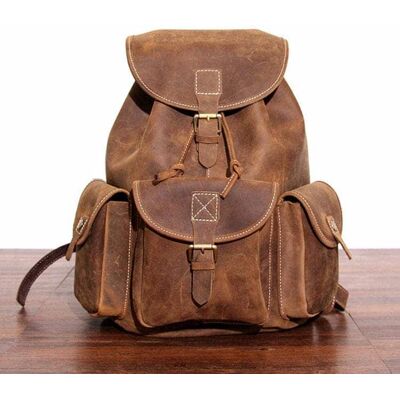Steel Horse Leather - The Asmund Backpack Genuine Leather Rucksack - Brown Steel Horse Leather - The Asmund Backpack Genuine Leather Rucksack - Brown