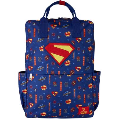 LoungeFly - DC Superman Nylon Full-Size School Backpack, 17in - Multicolored LoungeFly - DC Superman Nylon Full-Size School Backpack, 17in - Multicolored