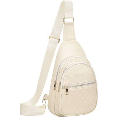 Unique Bargains - Crossbody Bags for Women Men Leather Sling Bag Cross Body Backpack for Women Casual Chest Bag Daypack for Travel Hiking - White Unique Bargains - Crossbody Bags for Women Men Leather Sling Bag Cross Body Backpack for Women Casual Chest Bag Daypack for Travel Hiking - White