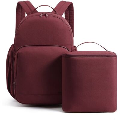 Bagsmart - Commuter Backpack 32L, Laptop Daypack with Detachable Insulated Lunch Bag for Work, College & Daily Travel - Currant Red Bagsmart - Commuter Backpack 32L, Laptop Daypack with Detachable Insulated Lunch Bag for Work, College & Daily Travel - Currant Red