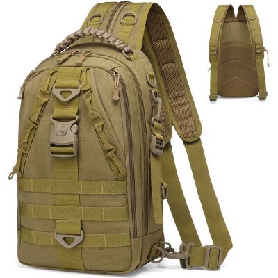 Unique Bargains - Fishing Tackle Backpack for Men Sling or Backpack Style with Rod Holder Waterproof Great for Anglers Boat Fishing - Khaki Unique Bargains - Fishing Tackle Backpack for Men Sling or Backpack Style with Rod Holder Waterproof Great for Anglers Boat Fishing - Khaki