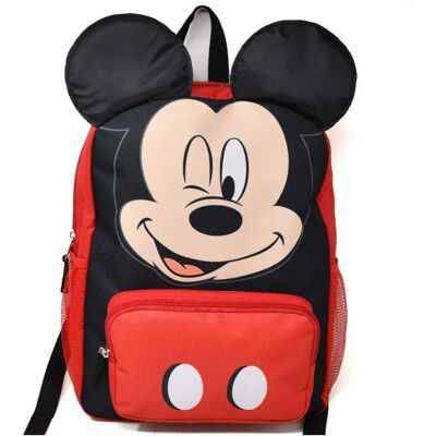 Disney - Mickey 3D Red and Black Nylon Kids 16" School Backpack for Girls and Boys ages 3+ - Assorted Pre-Pack Disney - Mickey 3D Red and Black Nylon Kids 16" School Backpack for Girls and Boys ages 3+ - Assorted Pre-Pack
