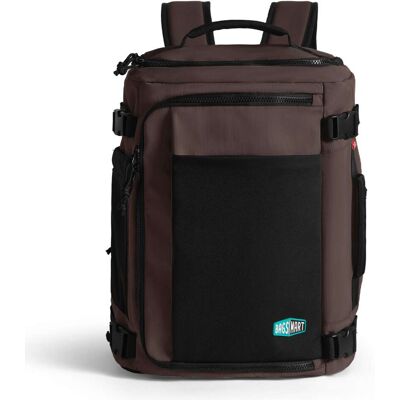 Bagsmart - Blast 38L Mesh Travel Backpack with Breathable Compartment, Lightweight Outdoor Daypack for Hiking, Commuting & Sports - Coffee Bagsmart - Blast 38L Mesh Travel Backpack with Breathable Compartment, Lightweight Outdoor Daypack for Hiking, Commuting & Sports - Coffee