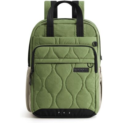 Bagsmart - Paz 28L Quilted Travel Backpack Water-Repellent Daypack with 15.6 Inch Laptop Compartment for Work School - Green Bagsmart - Paz 28L Quilted Travel Backpack Water-Repellent Daypack with 15.6 Inch Laptop Compartment for Work School - Green