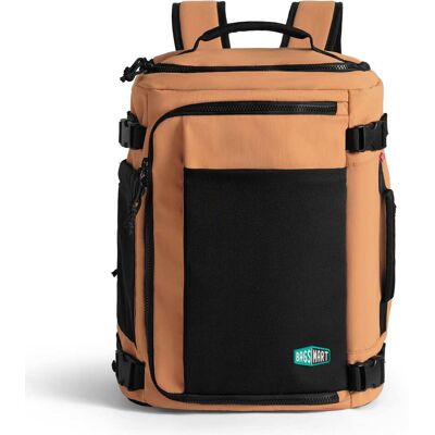 Bagsmart - Blast 38L Mesh Travel Backpack with Breathable Compartment, Lightweight Outdoor Daypack for Hiking, Commuting & Sports - Brown Bagsmart - Blast 38L Mesh Travel Backpack with Breathable Compartment, Lightweight Outdoor Daypack for Hiking, Commuting & Sports - Brown