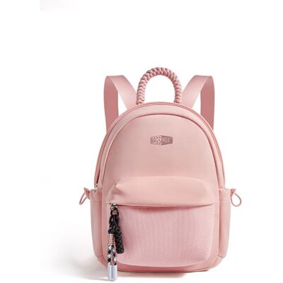 Bagsmart - Small Backpack for Women, Lightweight Mini Backpack Cute Casual Daypack Purses with Woven Handle - Pink Bagsmart - Small Backpack for Women, Lightweight Mini Backpack Cute Casual Daypack Purses with Woven Handle - Pink