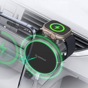 Esoulk - 2-in-1 Wireless Charger for iPhone 12-17 Series, Apple Watch, Smart Watch Compact Charging Mount - Black Esoulk - 2-in-1 Wireless Charger for iPhone 12-17 Series, Apple Watch, Smart Watch Compact Charging Mount - Black