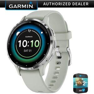 Garmin - Venu 3S GPS Smartwatch 41mm + Extended Warranty Bundle - Silver Stainless Steel Bezel with Sage Gray Band - (2023) Garmin - Venu 3S GPS Smartwatch 41mm + Extended Warranty Bundle - Silver Stainless Steel Bezel with Sage Gray Band - (2023)