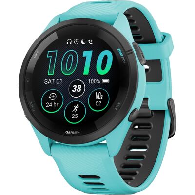 Garmin - Forerunner 265 GPS Smartwatch 46 mm Fiber-reinforced polymer - Black/Aqua - (2023) Garmin - Forerunner 265 GPS Smartwatch 46 mm Fiber-reinforced polymer - Black/Aqua - (2023)