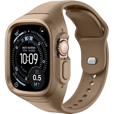 SURITCH - Sport Watch Band for Apple Watch Ultra 3/2/1 49mm Soft Silicone Shockproof Rugged Protective Strap with Case - Brown SURITCH - Sport Watch Band for Apple Watch Ultra 3/2/1 49mm Soft Silicone Shockproof Rugged Protective Strap with Case - Brown