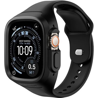 SURITCH - Sport Watch Band for Apple Watch Ultra 3/2/1 49mm Soft Silicone Shockproof Rugged Protective Strap with Case - Black SURITCH - Sport Watch Band for Apple Watch Ultra 3/2/1 49mm Soft Silicone Shockproof Rugged Protective Strap with Case - Black