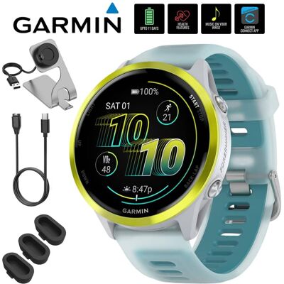 Garmin - Forerunner 570 47mm GPS Smartwatch, Aluminum + Accessories Bundle - Amp Yellow Aluminum - (2025) Garmin - Forerunner 570 47mm GPS Smartwatch, Aluminum + Accessories Bundle - Amp Yellow Aluminum - (2025)