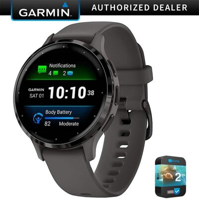 Bundle - Garmin - Venu 3S GPS Smartwatch 41mm + 2-Year Extended Warranty Protection - Slate Stainless Steel Bezel with Pebble Gray Band - (2023) Bundle - Garmin - Venu 3S GPS Smartwatch 41mm + 2-Year Extended Warranty Protection - Slate Stainless Steel Bezel with Pebble Gray Band - (2023)