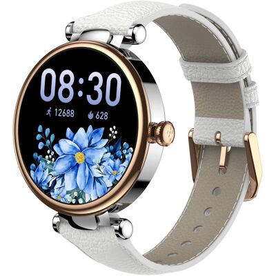 TOZO - Smartwatch for Women,AMOLED Screen,10-Day Battery,100+ Sport Mode,Health Tracker/Sleep,Calls/Text,Waterproof,iOS/Android - White Leather Strap - (2026) TOZO - Smartwatch for Women,AMOLED Screen,10-Day Battery,100+ Sport Mode,Health Tracker/Sleep,Calls/Text,Waterproof,iOS/Android - White Leather Strap - (2026)