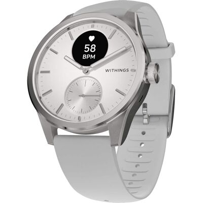 Withings - ScanWatch 2 - Hybrid Smartwatch w/ Heart Rate, Sleep & Cycle Tracking - iOS/Android Compatible - 42mm - White - (2025) Withings - ScanWatch 2 - Hybrid Smartwatch w/ Heart Rate, Sleep & Cycle Tracking - iOS/Android Compatible - 42mm - White - (2025)