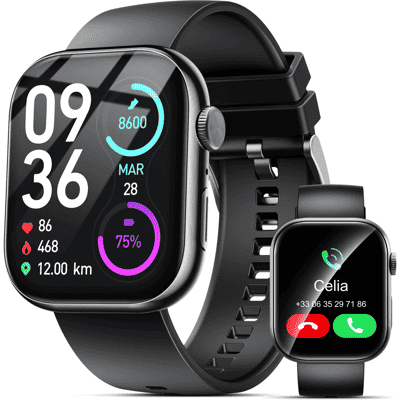 VEAT00L - Unisex Smart Watch 2.01" HD Touchscreen, Bluetooth Call, IP68 Waterproof, 180+ Sports Modes, iOS/Android - Black - (2025) VEAT00L - Unisex Smart Watch 2.01" HD Touchscreen, Bluetooth Call, IP68 Waterproof, 180+ Sports Modes, iOS/Android - Black - (2025)