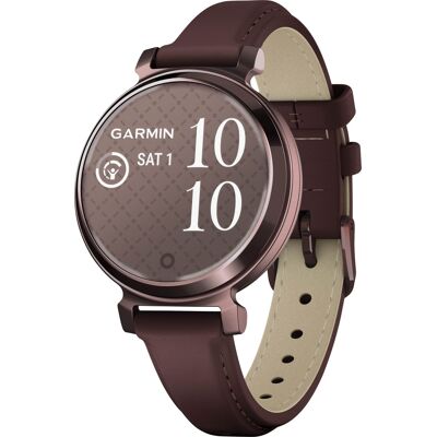Garmin - Lily 2 Classic Smartwatch 34 mm Anodized Aluminum - Dark Bronze with Mulberry Leather Band - (2024) Garmin - Lily 2 Classic Smartwatch 34 mm Anodized Aluminum - Dark Bronze with Mulberry Leather Band - (2024)