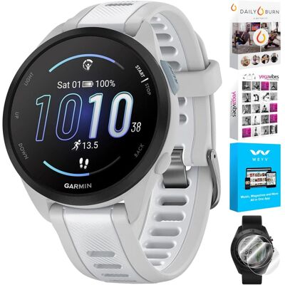 Garmin - Forerunner 165 Smart Sport Watch, Mist Gray + Whitestone w/ Fitness Bundle - Gray/Whitestone - (2024) Garmin - Forerunner 165 Smart Sport Watch, Mist Gray + Whitestone w/ Fitness Bundle - Gray/Whitestone - (2024)