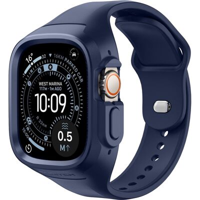 SURITCH - Sport Watch Band for Apple Watch Ultra 3/2/1 49mm Soft Silicone Shockproof Rugged Protective Strap with Case - Navy Blue SURITCH - Sport Watch Band for Apple Watch Ultra 3/2/1 49mm Soft Silicone Shockproof Rugged Protective Strap with Case - Navy Blue