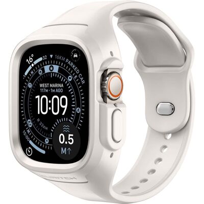SURITCH - Sport Watch Band for Apple Watch Ultra 3/2/1 49mm Soft Silicone Shockproof Rugged Protective Strap with Case - Starlight SURITCH - Sport Watch Band for Apple Watch Ultra 3/2/1 49mm Soft Silicone Shockproof Rugged Protective Strap with Case - Starlight