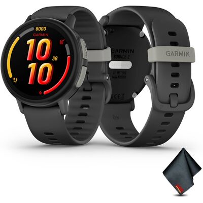 Bundle - Garmin - Bounce 2, Kids Smartwatch, Slate Gray, Microfiber Cleaning Cloth - Gray - (2025) Bundle - Garmin - Bounce 2, Kids Smartwatch, Slate Gray, Microfiber Cleaning Cloth - Gray - (2025)