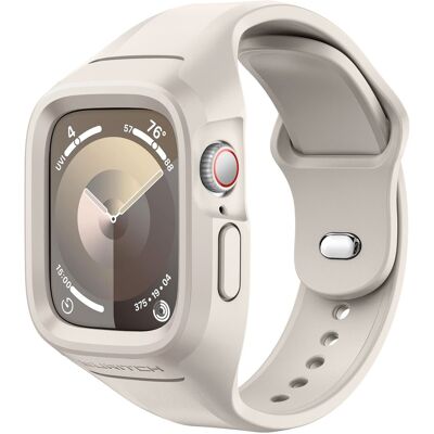 SURITCH - Sport Watch Band for Apple Watch Series 9/8/7/6/5/4/SE3/SE2/SE 41/40mm Soft Silicone Shockproof Rugged Strap with Case - Starlight SURITCH - Sport Watch Band for Apple Watch Series 9/8/7/6/5/4/SE3/SE2/SE 41/40mm Soft Silicone Shockproof Rugged Strap with Case - Starlight
