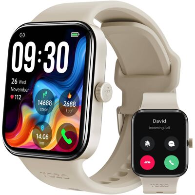 TOZO - S4 Smartwatch for Men Women,1.78" AMOLED Screen,Health Tracker,7-Day Battery,100+ Sport Mode,Call/Answer,iOS/Android - Gold - (2026) TOZO - S4 Smartwatch for Men Women,1.78" AMOLED Screen,Health Tracker,7-Day Battery,100+ Sport Mode,Call/Answer,iOS/Android - Gold - (2026)