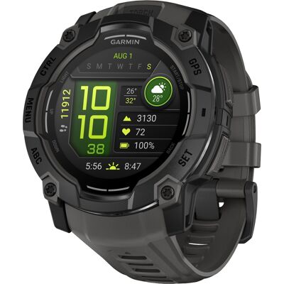 Garmin - Instinct 3 GPS Smartwatch 50 mm AMOLED - Black with Charcoal Band - (2025) Garmin - Instinct 3 GPS Smartwatch 50 mm AMOLED - Black with Charcoal Band - (2025)