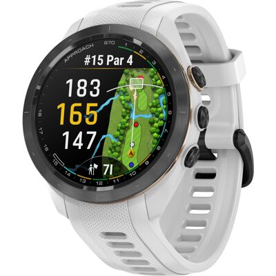 Garmin - Approach S70 GPS Smartwatch 42mm Ceramic - Black Ceramic Bezel with White Silicone Band - (2023) Garmin - Approach S70 GPS Smartwatch 42mm Ceramic - Black Ceramic Bezel with White Silicone Band - (2023)