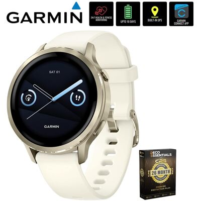 Garmin - Venu 4 41 mm GPS Smartwatch Lunar Gold with Bone Band + 26 Month Protection - Lunar Gold Bone - (2025) Garmin - Venu 4 41 mm GPS Smartwatch Lunar Gold with Bone Band + 26 Month Protection - Lunar Gold Bone - (2025)