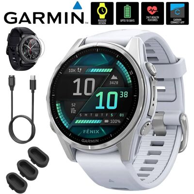 Garmin - Fenix 8 43mm Smartwatch, AMOLED, Silver + Accessories Bundle - Silver - (2024) Garmin - Fenix 8 43mm Smartwatch, AMOLED, Silver + Accessories Bundle - Silver - (2024)
