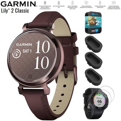 Garmin - Lily 2 Classic Bronze with Leather Band Smartwatch+2 Year Warranty Bundle - Dark Bronze with Mulberry Leather Band - (2024) Garmin - Lily 2 Classic Bronze with Leather Band Smartwatch+2 Year Warranty Bundle - Dark Bronze with Mulberry Leather Band - (2024)