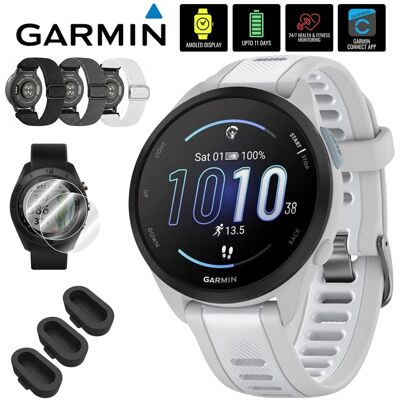Garmin - Forerunner 165 Smart Sport Watch, Mist Gray + Whitestone w/ Accessories Bundle - Gray/Whitestone - (2024) Garmin - Forerunner 165 Smart Sport Watch, Mist Gray + Whitestone w/ Accessories Bundle - Gray/Whitestone - (2024)
