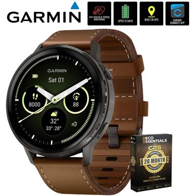 Garmin - Venu 4, 45 mm Smartwatch, Slate with Black Band + 26 Month Protection - Slate Brown - (2025) Garmin - Venu 4, 45 mm Smartwatch, Slate with Black Band + 26 Month Protection - Slate Brown - (2025)