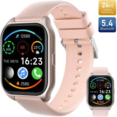 Breezio - Smart Watch for Men Women, 1.83" HD Display Bluetooth Call Fitness Tracker, 100+ Sports Modes Sleep Monitor - Pink - (2025) Breezio - Smart Watch for Men Women, 1.83" HD Display Bluetooth Call Fitness Tracker, 100+ Sports Modes Sleep Monitor - Pink - (2025)