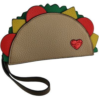 Zeckos - Taco Bout Love Food Friendly Taco Shaped Purse w/Removable Wrist Strap - Brown Zeckos - Taco Bout Love Food Friendly Taco Shaped Purse w/Removable Wrist Strap - Brown