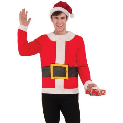 Forum Novelties - Santa Suit Men's Ugly Christmas Sweater Medium - Red Forum Novelties - Santa Suit Men's Ugly Christmas Sweater Medium - Red