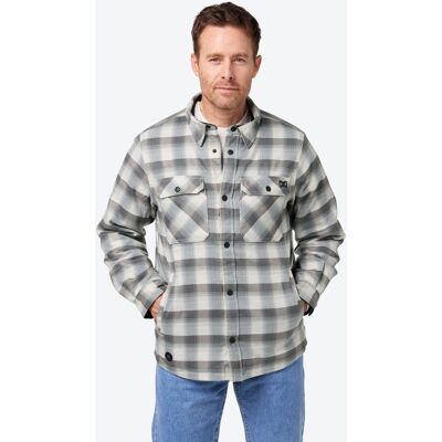 Mobile Warming - Men's Flannel Heated Jacket - Cream/Grey Mobile Warming - Men's Flannel Heated Jacket - Cream/Grey