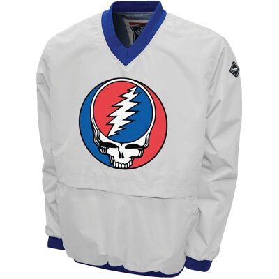 PopMarket - Grateful Dead - Grateful Dead - Steal Your Face - Water Resistant Pullover Windshell - Medium White - APPAREL - Multicolor PopMarket - Grateful Dead - Grateful Dead - Steal Your Face - Water Resistant Pullover Windshell - Medium White - APPAREL - Multicolor