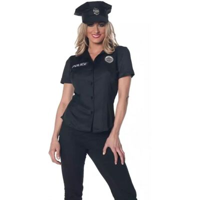 Underwraps - Police Adult Costume Fitted Shirt Medium - Black Underwraps - Police Adult Costume Fitted Shirt Medium - Black
