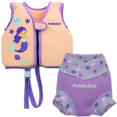 Paddle Pals - Infant Swim Vest & Diaper Set Reusable Swim Diaper for Baby Water Journey - Purple Paddle Pals - Infant Swim Vest & Diaper Set Reusable Swim Diaper for Baby Water Journey - Purple