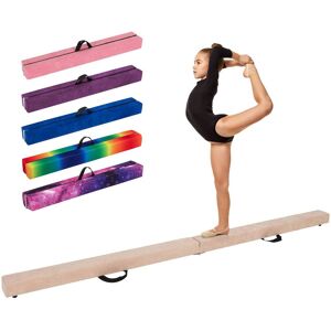 Gymax - 9 FT Folding Gymnastic Beam w/Anti-slip Base Pine Wood Frame Carrying H&le - Brown Gymax - 9 FT Folding Gymnastic Beam w/Anti-slip Base Pine Wood Frame Carrying H&le - Brown